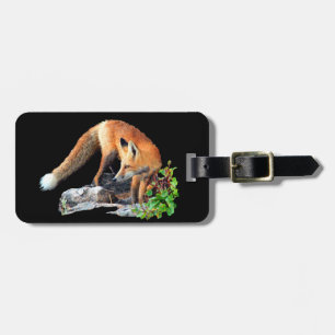 Red fox luggage tag