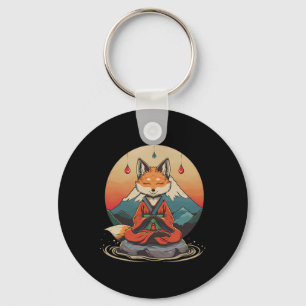 Red Fox Meditation Mountain Yoga Zen Buddha Buddhi Key Ring