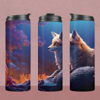 Red fox night scene