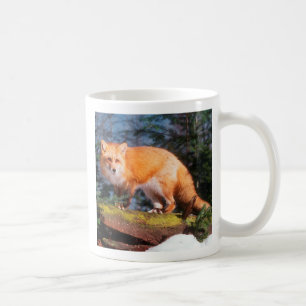 Red Fox on a log Coffee Mug