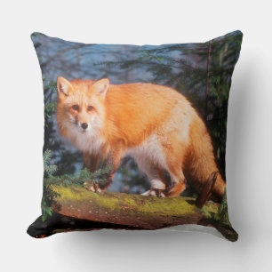 Red Fox on a log Cushion