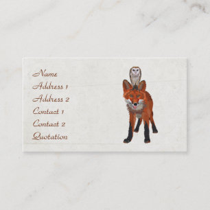 RED FOX & OWL  Business Card
