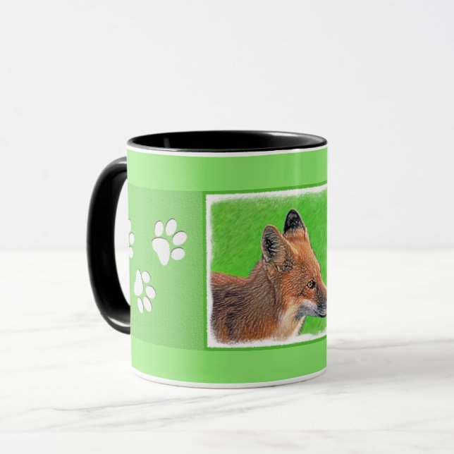 Red Fox Painting - Original Wildlife Art Mug (Front Left)