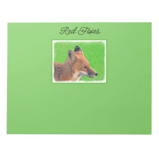 Red Fox Painting - Original Wildlife Art Notepad