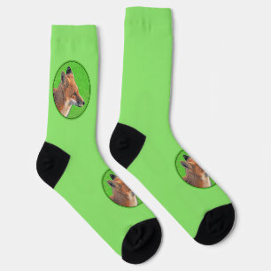 Red Fox Painting - Original Wildlife Art Socks