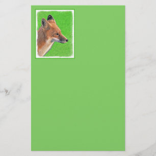 Red Fox Painting - Original Wildlife Art Stationery