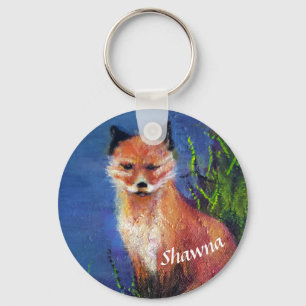 Red Fox Personalised Key Ring
