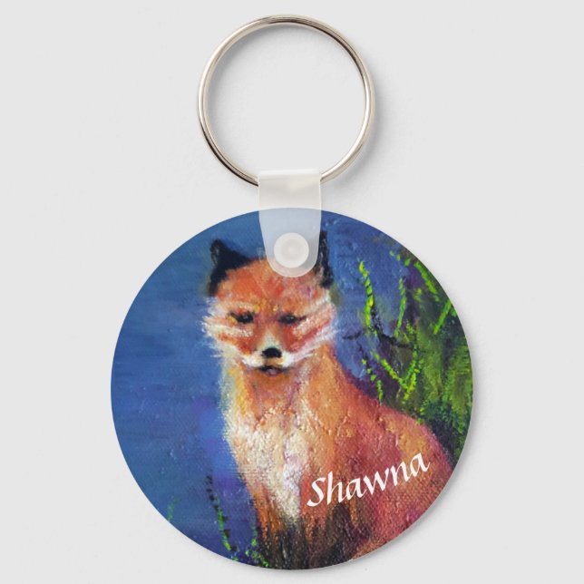 Red Fox Personalised Key Ring (Front)