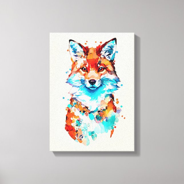 Red Fox Portrait Canvas Print (Front)