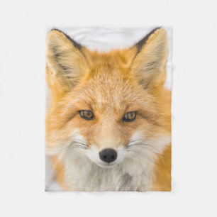 Red Fox Portrait Fleece Blanket