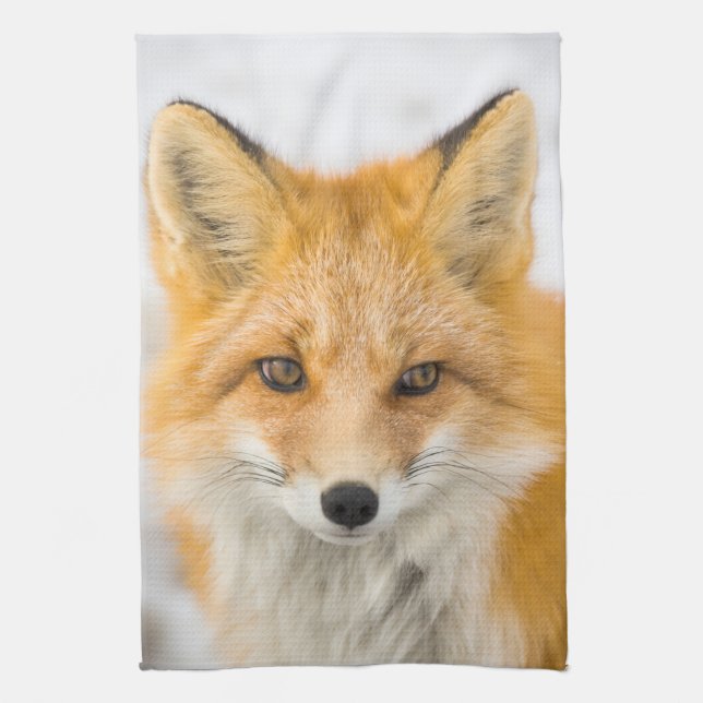 Red Fox Portrait Tea Towel (Vertical)