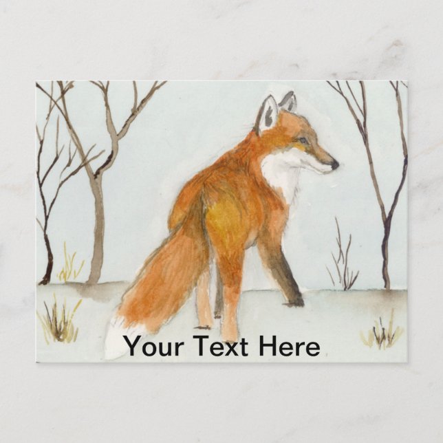 Red Fox Postcard (Front)