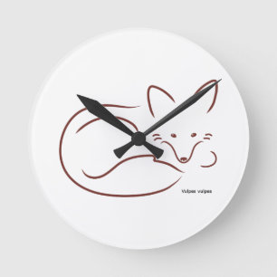 Red Fox Round Clock