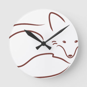 Red Fox Round Clock