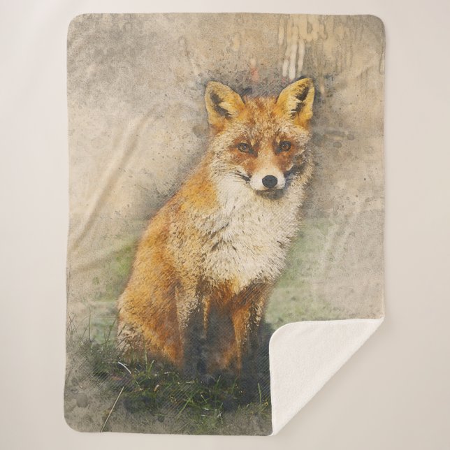 Red Fox Sherpa Blanket (Front)