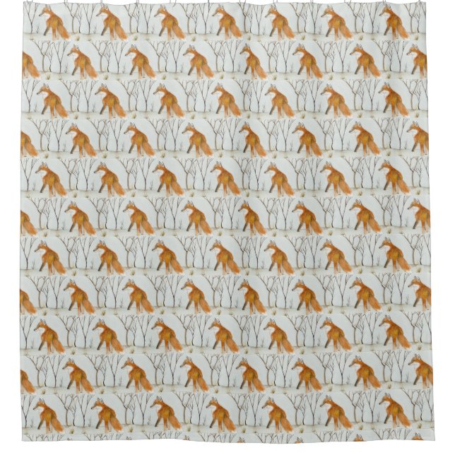 Red Fox Shower Curtain (Front)