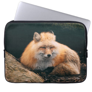 Red Fox Sleeping Laptop Sleeve