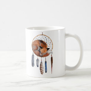 Red Fox Sleeping on Dreamcatcher Coffee Mug