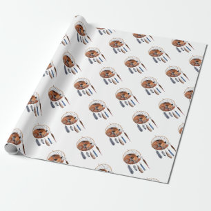 Red Fox Sleeping on Dreamcatcher Wrapping Paper