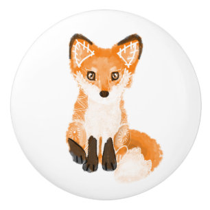 Red Fox Sprit Animal Ceramic Knob
