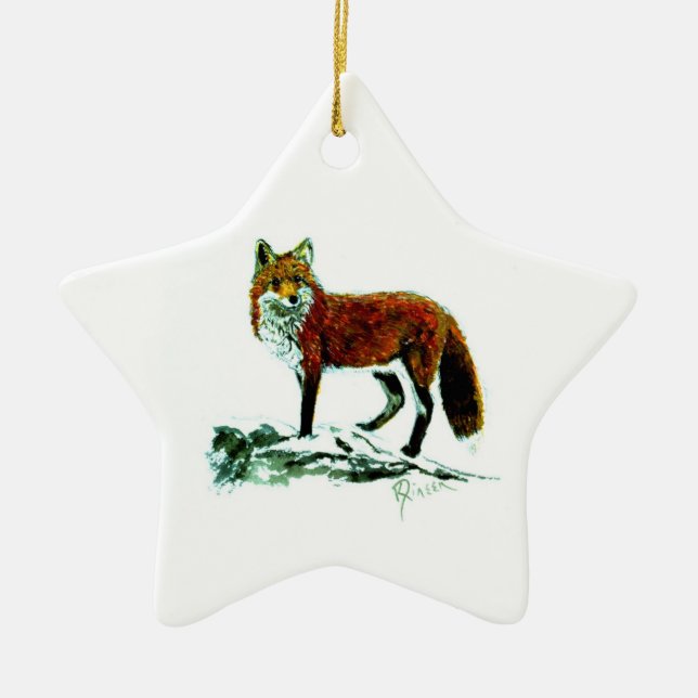 Red Fox star ornament (Front)