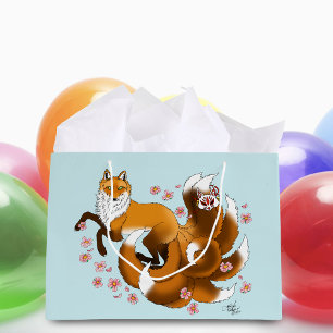 Red Fox Tails Kitsune Kasai Large Gift Bag