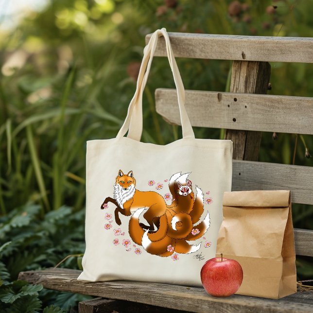 Red Fox Tails Kitsune Kasai Tote Bag (Creator Uploaded)