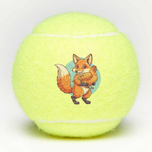 Red fox tennis balls (Front)