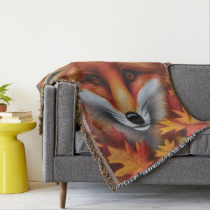 Red Fox Throw Blanket