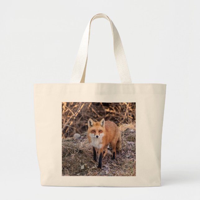 Red Fox up close and personal Large Tote Bag (Front)