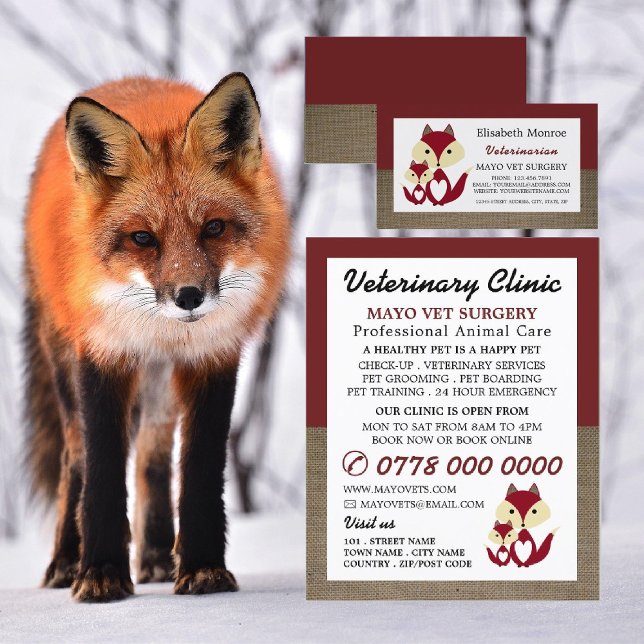Red Fox, Veterinarian, Veterinary Service Flyer (Creator Uploaded)