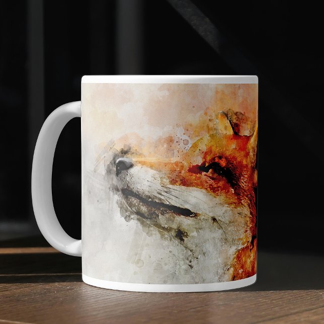 Red Fox Watercolor Portrait 01 Coffee Mug (Red Fox Watercolor Portrait 01. Coffee Mug)