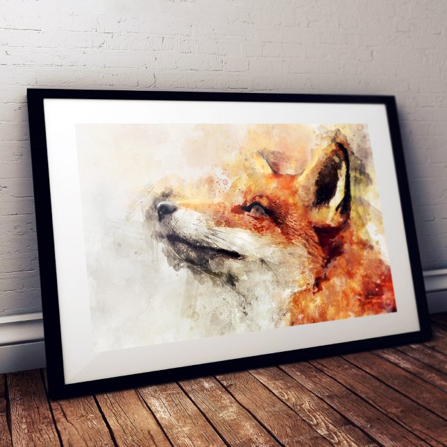 Red Fox Watercolor Portrait 01 Photo Print (Creator Uploaded)
