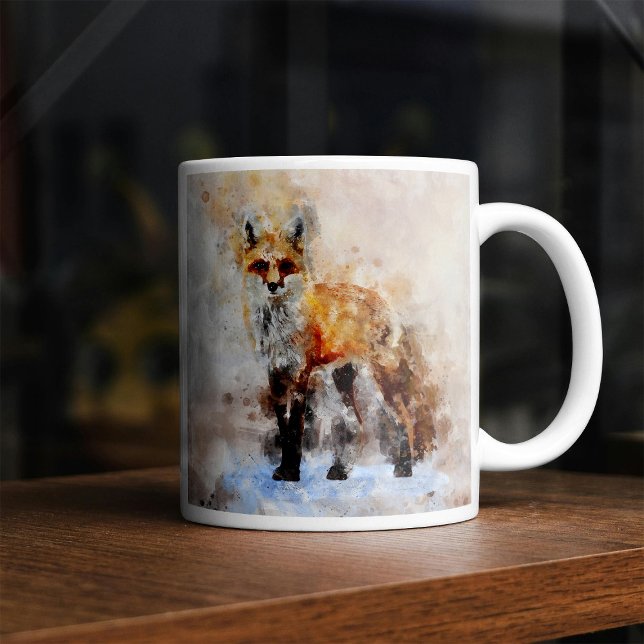 Red Fox Watercolor Portrait 02 Coffee Mug (Creator Uploaded)