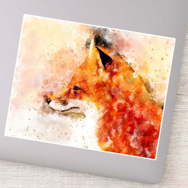 Red Fox Watercolor Portrait 03 (Red Fox Watercolor Portrait 03. Sticker)