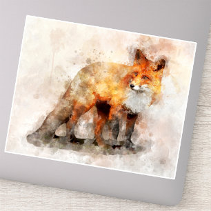 Red Fox Watercolor Portrait 04
