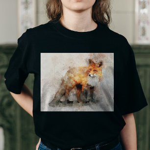 Red Fox Watercolor Portrait 04 T-Shirt