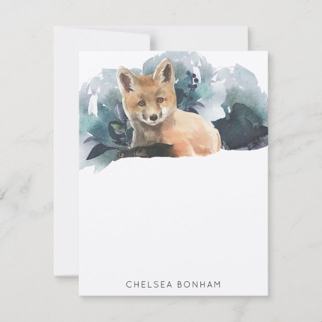 Red Fox Watercolor Scenery  Card (Front)