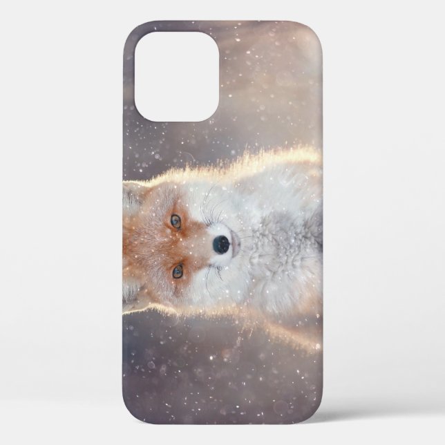 Red fox, winter forest, scenic illustration. Case-Mate iPhone case (Back)