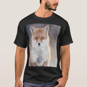 Red fox, winter forest, scenic illustration. T-Shirt
