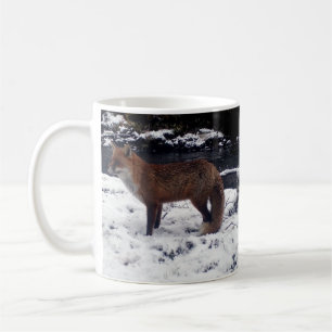 Red Fox Winter Snow Woodland Wildlife Photography Coffee Mug