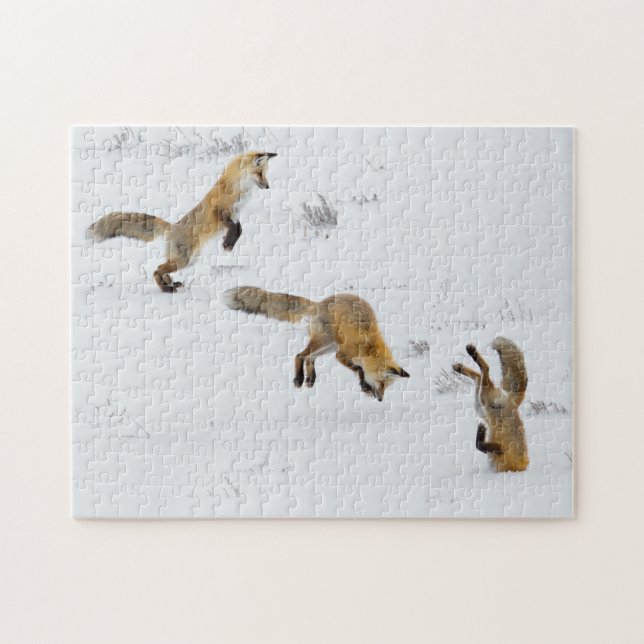 Red Fox With Head in Snow Jigsaw Puzzle (Horizontal)