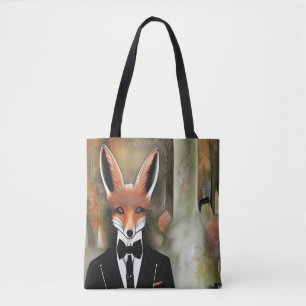 Red Fox with Martini Tote Bag