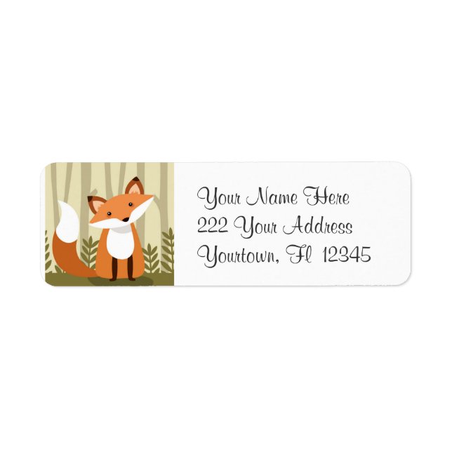 Red Fox Woodland Nature designt adress label (Front)