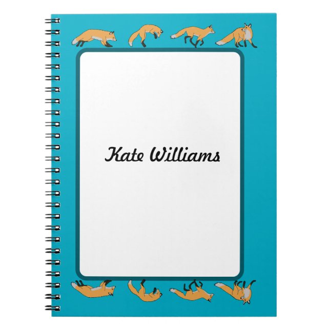 Red Foxes Personalised Notebook (Front)