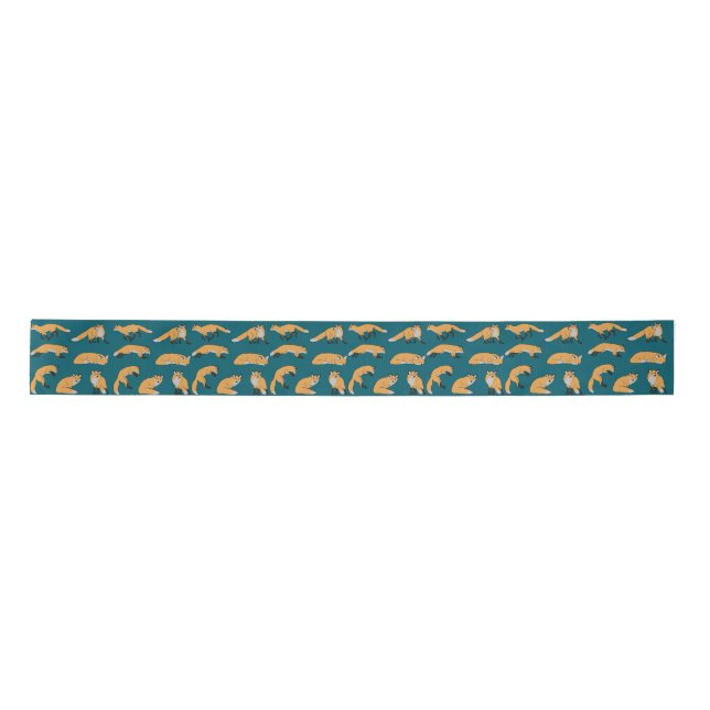 Red Foxes Satin Ribbon (Front)