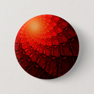 Red Fractal Pattern 6 Cm Round Badge