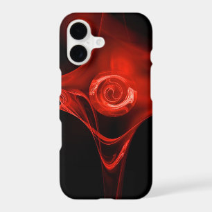 RED FRACTAL ROSE IN BLACK