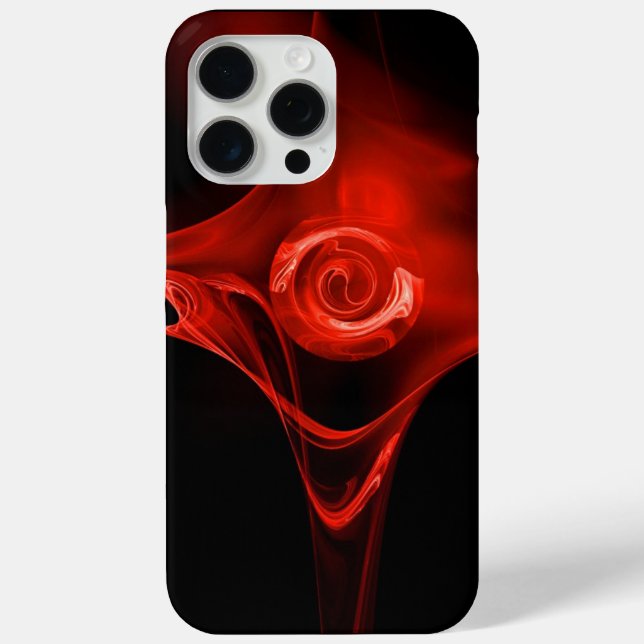 RED FRACTAL ROSE IN BLACK Case-Mate iPhone CASE (Back)
