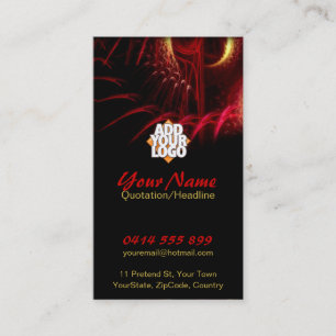 Red Fractal Scifi Fantasy Art Business Card